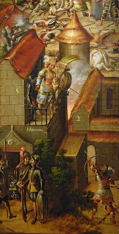 El asesinato de Moctezuma y el saqueo de su tesoro de Spanish School