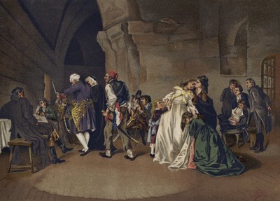 La despedida de Luis XVI y María Antonieta, 1792 de Spanish School