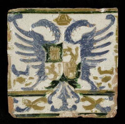 Azulejo con los Escudos de León y Castilla, 1525 de Spanish School