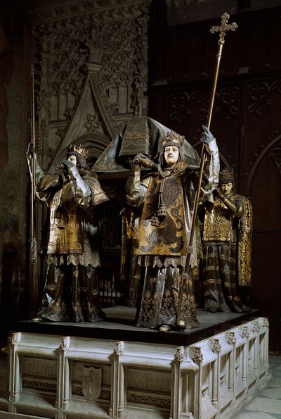 Tumba del navegante Cristóbal Colón (1451-1506). Catedral de Sevilla, España de Spanish School