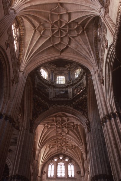 Vista de la torre linterna y la bóveda de lierne de Spanish School