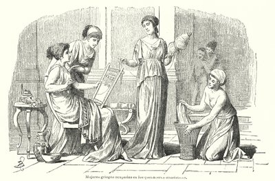 Mujeres realizando tareas domésticas en la Antigua Grecia de Spanish School