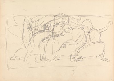 Cueva del Becerro de Oro: Estudio para panel decorativo, Adoradores de Spencer Frederick Gore