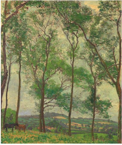 Paisaje de Somerset, cerca de Applehayes, c.1910 (óleo sobre lienzo) de Spencer Frederick Gore