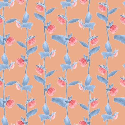 Dalias coordinadas patrón colorway 2, 2020 (lápiz de grafito y digital) de Stacy Hsu