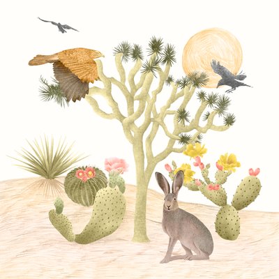 Desierto de Mojave, 2021 (lápiz de grafito y digital) de Stacy Hsu