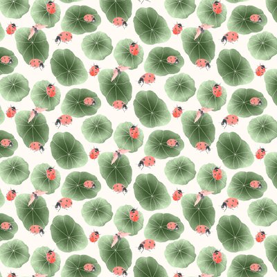 Nasturtium coordinate pattern colorway 2, 2020 (lápiz de grafito y digital) de Stacy Hsu