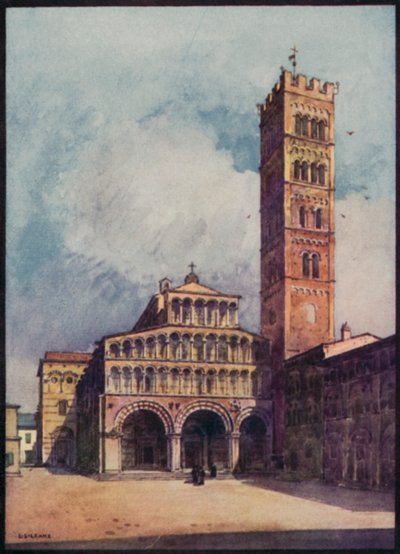 Catedrales italianas: Catedral de Lucca (litografía en color) de Stafford Leake