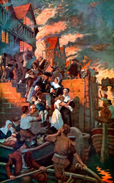 El Gran Incendio de Londres en 1666, c. 1920 de Elizabeth Adela Stanhope Forbes
