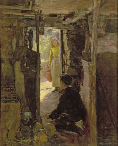 En la puerta de la cabaña de Stanhope Alexander Forbes