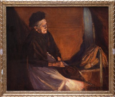 Anciana con Fuelle junto a un Fuego de Stanhope Alexander Forbes