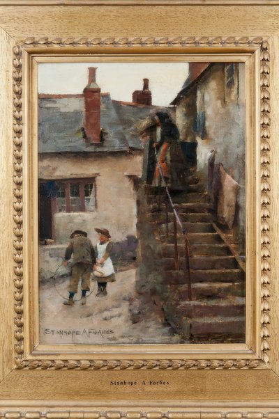 Niños en una calle de Newlyn de Stanhope Forbes
