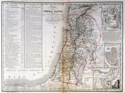 Mapa de Palestina que muestra los límites de cada tribu. de Stanislao Stucchi