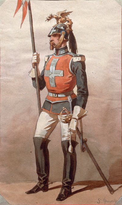 Estudio de uniformes, dibujo de Stanislao Grimaldi del Poggetto de Stanislas Grimaldi del Poggetto