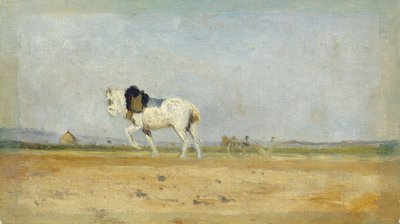 Caballo de arado en un campo de Stanislas Lepine