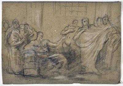 Estudio de escena antigua (dibujo) de Stanislas Torrents y de Amat