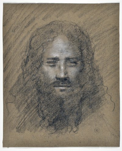 Cabeza de hombre con barba (dibujo) de Stanislas Torrents y de Amat