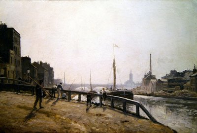 Escena de canal de Stanislas Victor Edouard Lepine