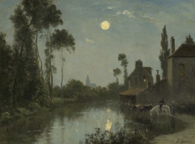 Río a la luz de la luna de Stanislas Victor Edouard Lepine