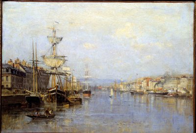 Vista del puerto de Ruan. Pintura de Stanislas Lépine (1835-1892) siglo XIX Reims, Museo de Bellas Artes de Stanislas Victor Edouard Lepine