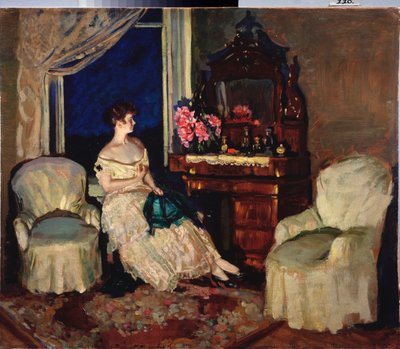 En la habitación (In the room) - Pintura de Stanislav Yulianovich Zhukovsky (1873-1944), óleo sobre lienzo de Stanislav Joulianovitch Joukovski