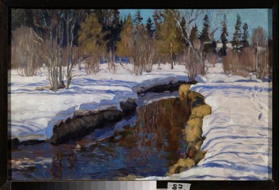 Hiver. Pintura de Stanislav Yulianovich Joukovski (Zhukovsky) (1873-1944), huile sur toile de Stanislav Joulianovitch Joukovski