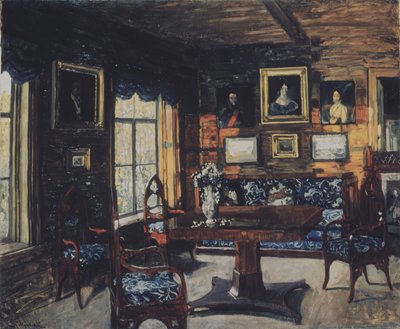 El salón en la casa solariega de Rozhdestveno de Stanislav Julianovic Zukovskij