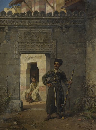Los guardias circasianos, 1880 de Stanislav Khlebovsky