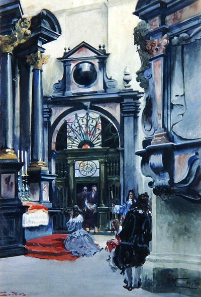 Interior de la Catedral en Wawel de Stanislaw and Kossak Wojciech Tondos