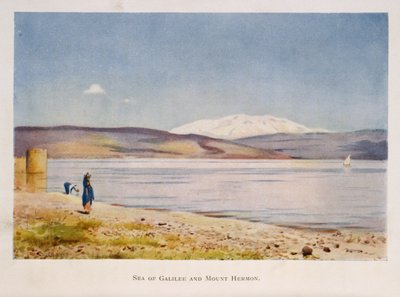 Mar de Galilea hacia el Monte Hermón (en Siria), Palestina 1906 de Stanley Inchbold