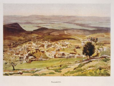 Acuarela de Stanley Inchbold, que representa Nazaret en Palestina 1906 de Stanley Inchbold