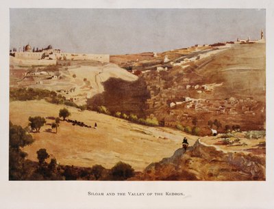 Acuarela de Stanley Inchbold, que representa el Valle de Cedrón, en Jerusalén, Palestina 1906 de Stanley Inchbold