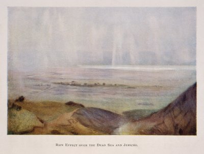 Lluvia cayendo sobre Jericó y el Mar Muerto, en Palestina 1906 de Stanley Inchbold