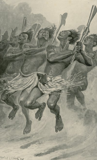 Una danza de guerra maorí de Stanley L. Wood