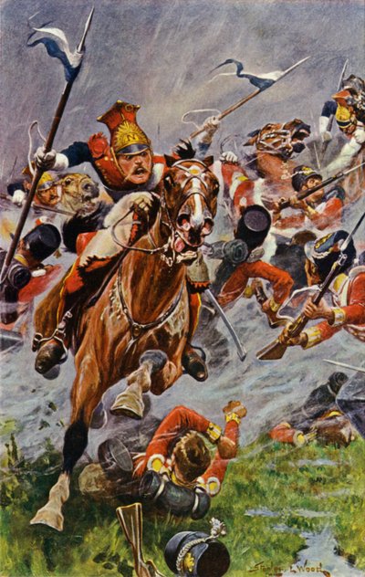 Albuera, Carga de los Lanceros Polacos en la retaguardia de los Británicos de Stanley L. Wood