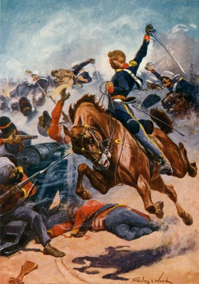 Aliwal, Los Terceros Dragones Ligeros cargando contra los Cañones Sikh de Stanley L. Wood