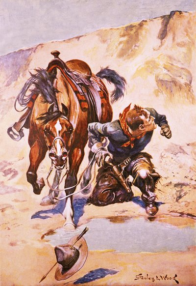 Vaquero perseguido por indios de Stanley L. Wood