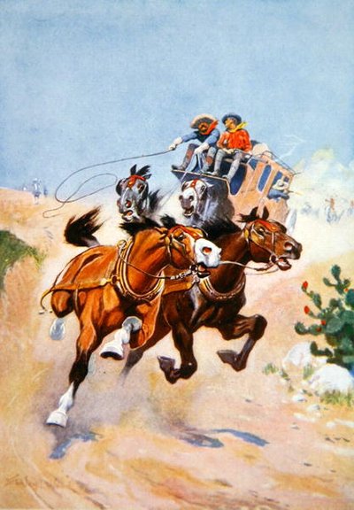Diligencia perseguida por indios de Stanley L. Wood