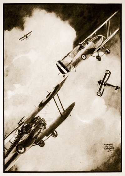 Acción de cámara-arma, ilustración de "Flying Memories" de John Hamilton de Stanley Orton Bradshaw