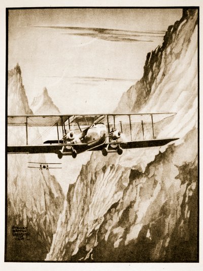 Evacuación de Kabul, ilustración de "Flying Memories" de John Hamilton de Stanley Orton Bradshaw