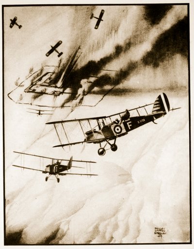 Sometiendo al mulá loco, ilustración de "Flying Memories" de John Hamilton de Stanley Orton Bradshaw