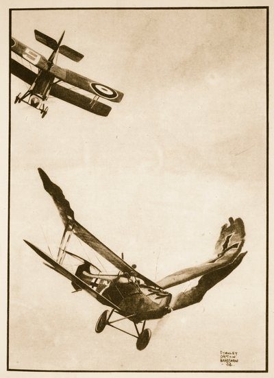 La última victoria de James McCudden, ilustración de "Flying Memories" de John Hamilton de Stanley Orton Bradshaw
