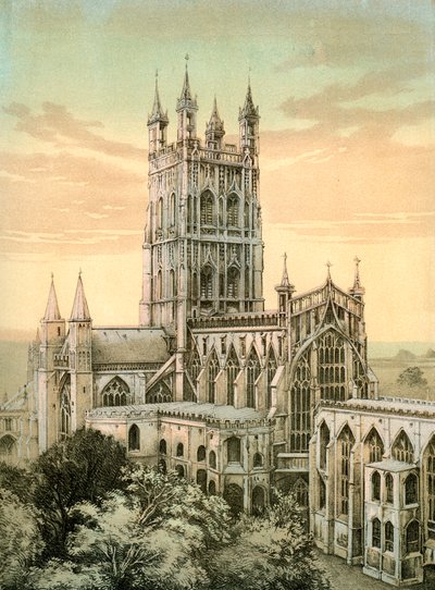 Catedral de Gloucester, Gloucestershire, c1870 de Stannard and Son