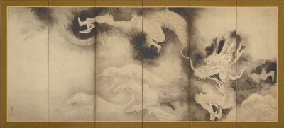 Dragones y nubes, período Momoyama o Edo, 1590-1640 de Sôtatsu