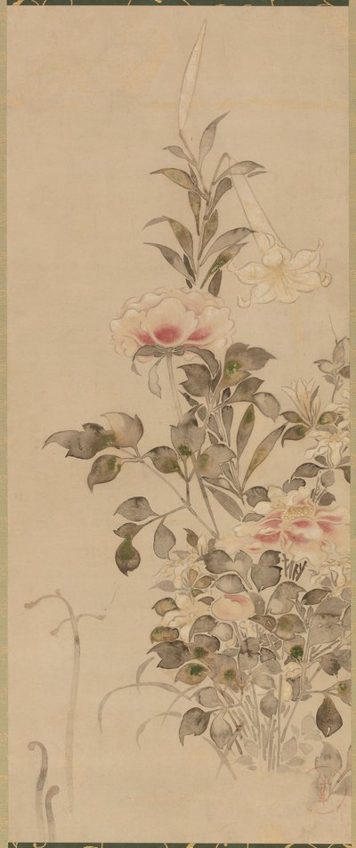 Peonías y Lirios, Período Momoyama o Edo de Sôtatsu
