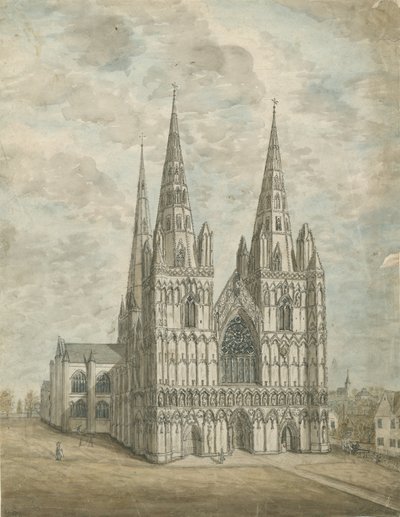 Catedral de Lichfield - Fachada Oeste de Stebbing Shaw