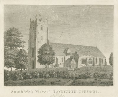 Iglesia de Longdon: grabado de Stebbing Shaw