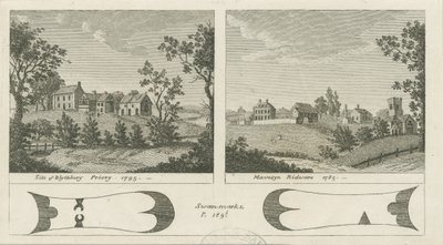 Mavesyn Ridware - Sitio del Priorato de Blythbury: grabado, 1795 de Stebbing Shaw