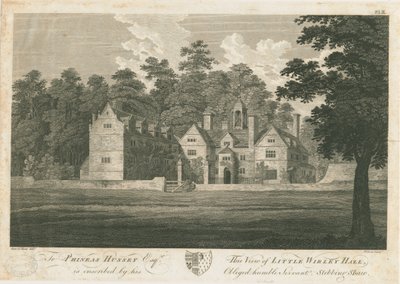 Norton Canes - Little Wyrley Hall: grabado de Stebbing Shaw