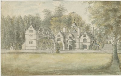 Norton Canes - Little Wyrley Hall: pintura en acuarela, s.f. [1762-1802] de Stebbing Shaw